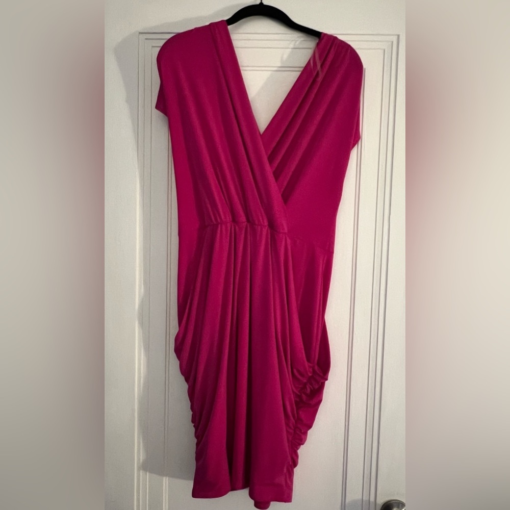 Fashion to Figure Shiloh Draped Bodycon- hot pink